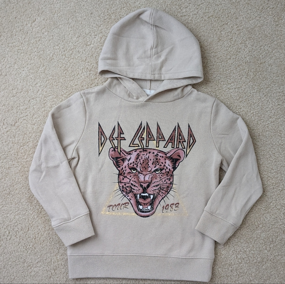 Kids Def Leppard Hooded Sweatshirt Pullover (Size 6)